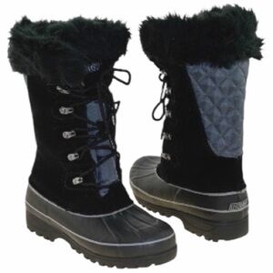 OFFERS! Women’s size 8 snow boots Khombu Black Quilted Faux Fur Winter Rain Boot